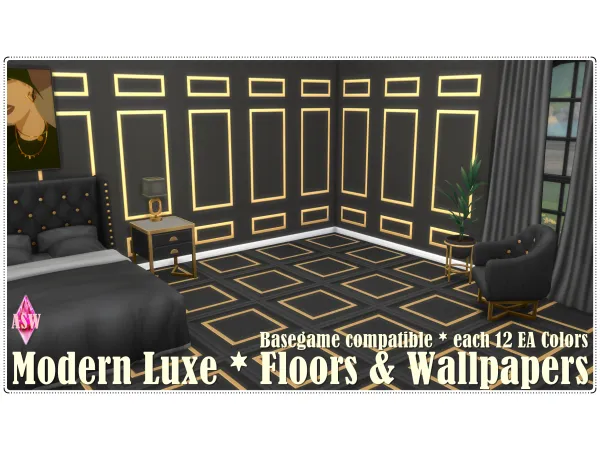 Mix Modern Luxe Floors Wallpapers by AnnettsSims4Welt - The Sims 4 Custom Content