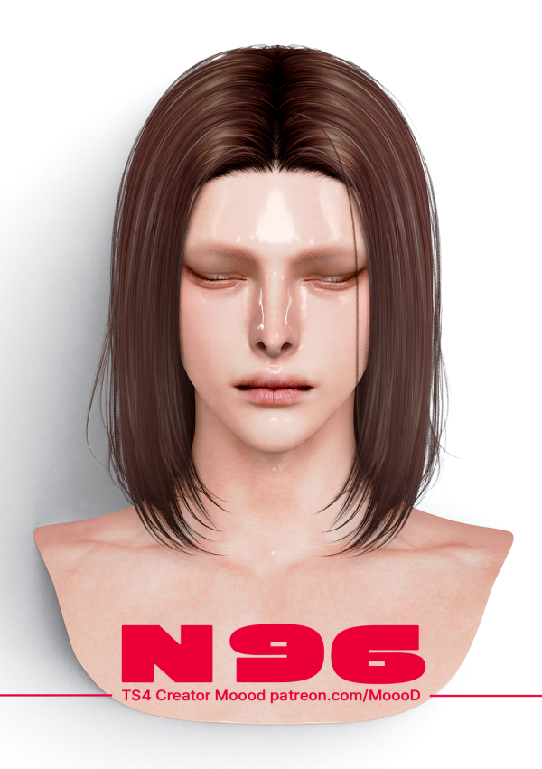 Alpha [SIMS4TS4] MoooD Hair N96 by simsfinds - The Sims 4 Custom Content