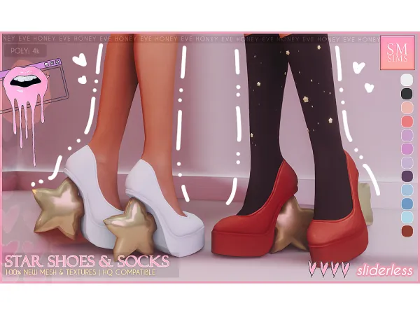Alpha Star Shoes and Socks - The Sims 4 Custom Content