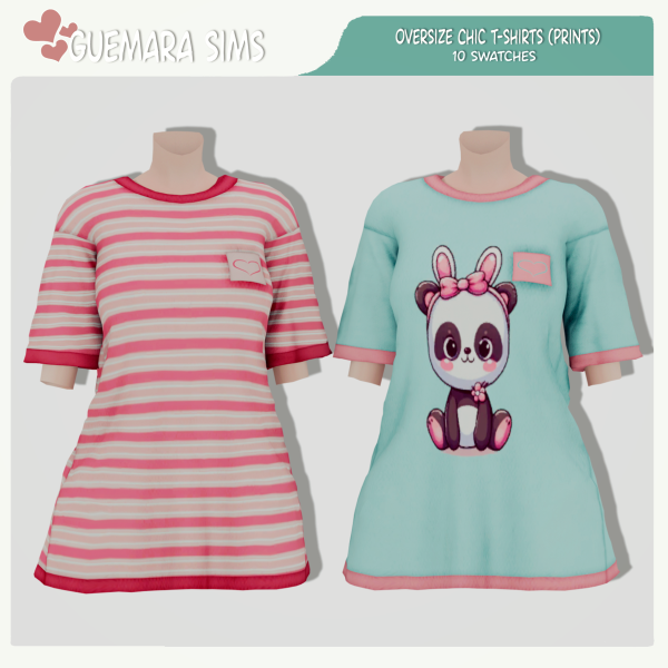 Alpha Oversize Chic T shirts (Public now) by simsfinds - The Sims 4 Custom Content