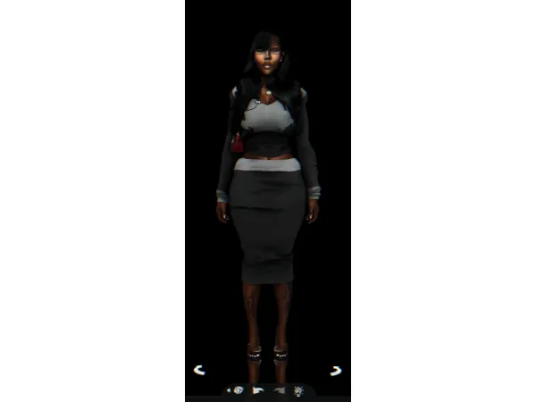 Alpha Striped Office Siren Set (FREEBIE) by Dvment - The Sims 4 Custom Content