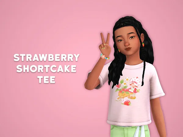 Maxis Match strawberry shortcake tee - The Sims 4 Custom Content