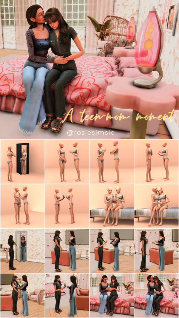 Mix Posepack A teen mom moment by simsfinds - The Sims 4 Custom Content