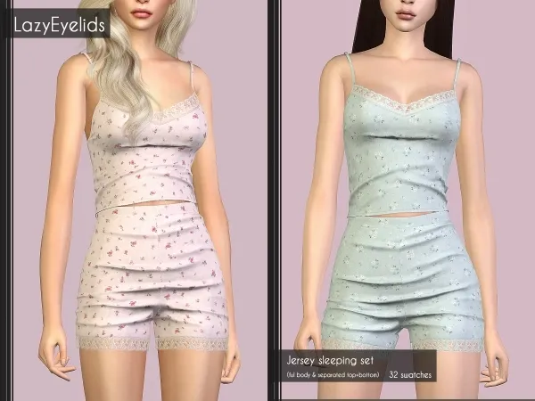 Mix Jersey sleeping set - The Sims 4 Custom Content
