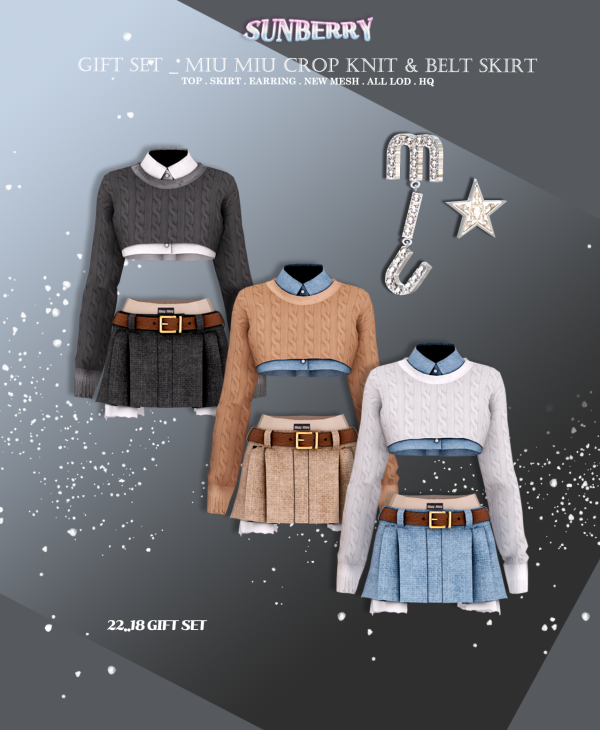 Alpha [SUNBERRY]GIFT _MIU MIU SET 2218 by simsfinds - The Sims 4 Custom Content