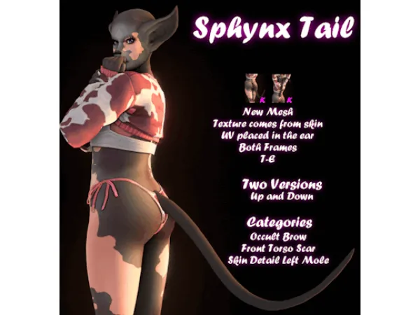 Maxis Match [Keiros] Sphynx Tail - The Sims 4 Custom Content