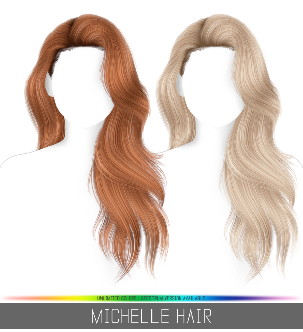 Alpha MICHELLE HAIR by simsfinds - The Sims 4 Custom Content