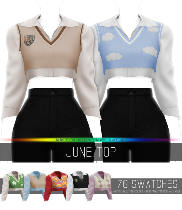 Alpha JUNE TOP by simsfinds - The Sims 4 Custom Content