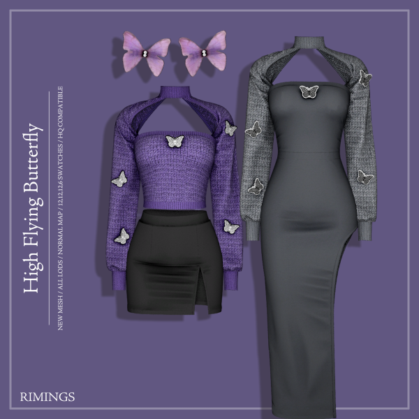 Alpha [RIMINGS] High Flying Butterfly by simsfinds - The Sims 4 Custom Content