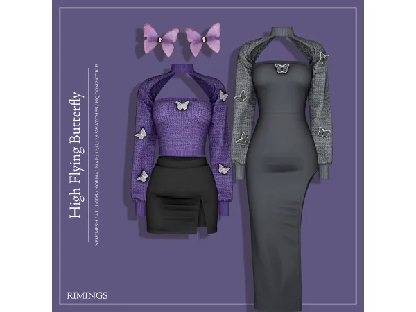 Alpha [RIMINGS] High Flying Butterfly by RIMINGs - The Sims 4 Custom Content