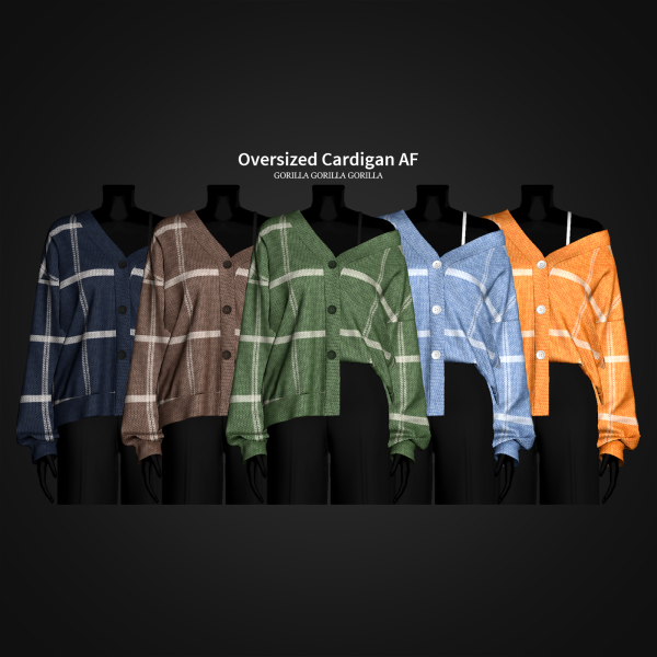 Alpha Oversized Cardigan AF by simsfinds - The Sims 4 Custom Content