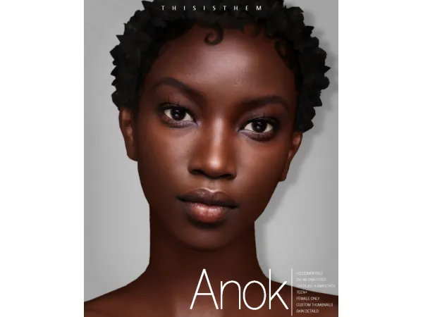 Alpha Anok Skin Sim by thisisthem - The Sims 4 Custom Content