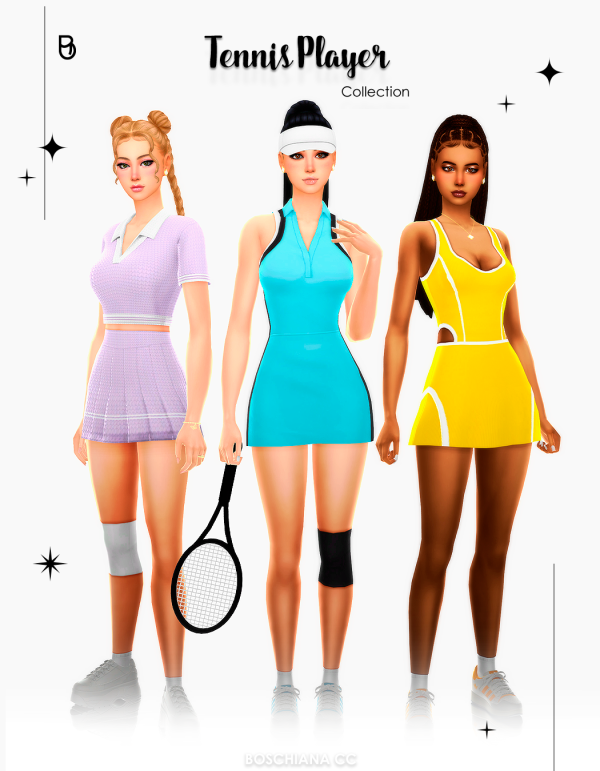 Maxis Match TENNIS PLAYER COLLECTION by simsfinds - The Sims 4 Custom Content