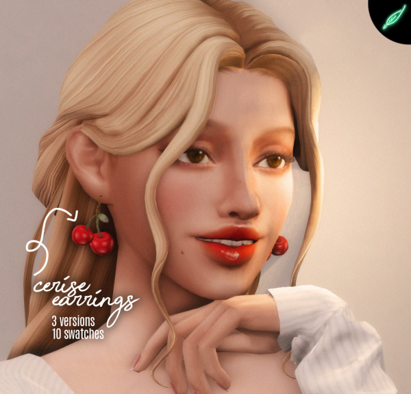 Mix cerise earrings by simsfinds - The Sims 4 Custom Content