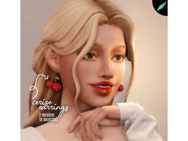 Mix cerise earrings - The Sims 4 Custom Content