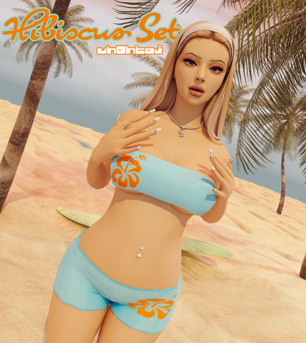 Mix [Uh0htaj] Hibiscus Set by simsfinds - The Sims 4 Custom Content