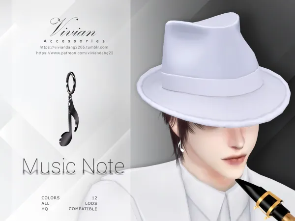 Alpha Music Note Earing - The Sims 4 Custom Content
