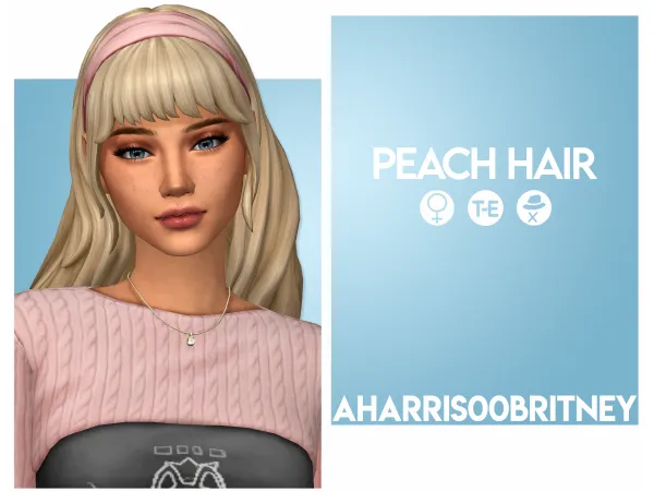 Maxis Match Peach Hair by aharris00britney - The Sims 4 Custom Content