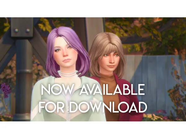 Maxis Match Billie and Tillie Hairs by feralpoodles - The Sims 4 Custom Content