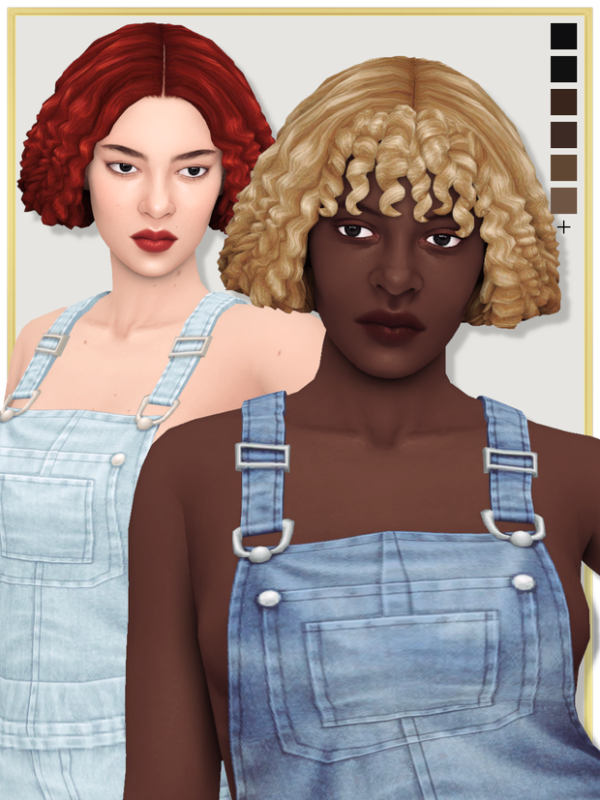 Maxis Match EMONIKA female hair (in 2 versions) by simsfinds - The Sims 4 Custom Content
