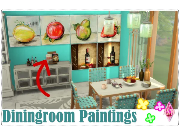 Mix Diningroom Paintings by AnnettsSims4Welt - The Sims 4 Custom Content