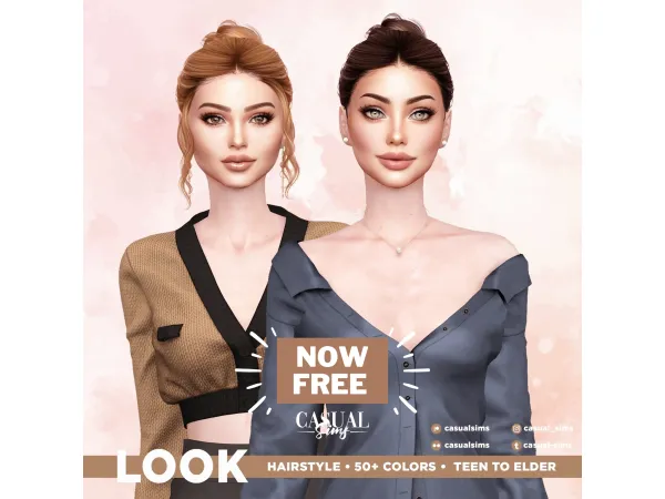 Alpha Look Hairstyle NOW AT CURSEFORGE by casualsims - The Sims 4 Custom Content