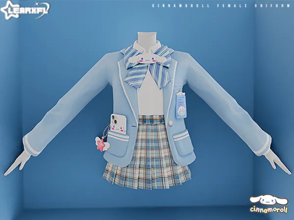 Alpha Cinnamoroll Back To School Collection Cinnamoroll Female School Uniform [1717 Items] by Learxfl - The Sims 4 Custom Content