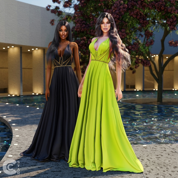 Alpha Flowinng Gown cool_content_star by cool_content_star - The Sims 4 Custom Content