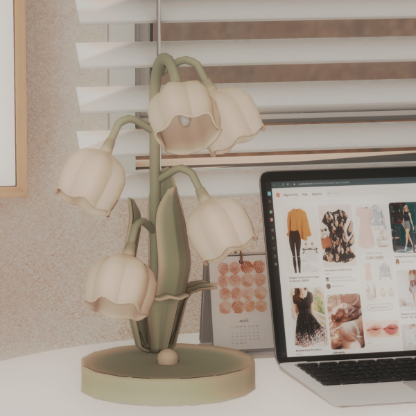 Alpha CeliaCytus Lily Valley Flower Plant Table Lighting by simsfinds - The Sims 4 Custom Content