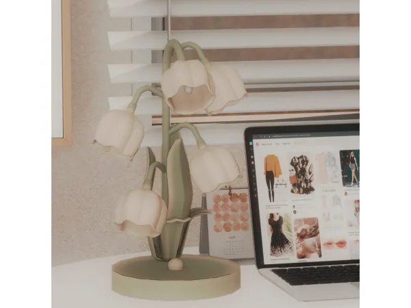 Alpha CeliaCytus Lily Valley Flower Plant Table Lighting - The Sims 4 Custom Content