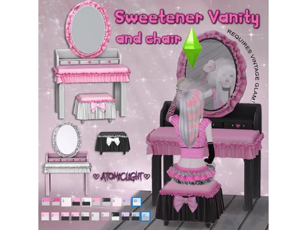 Mix Sweetener Vanity and Chair () by atomiclight - The Sims 4 Custom Content