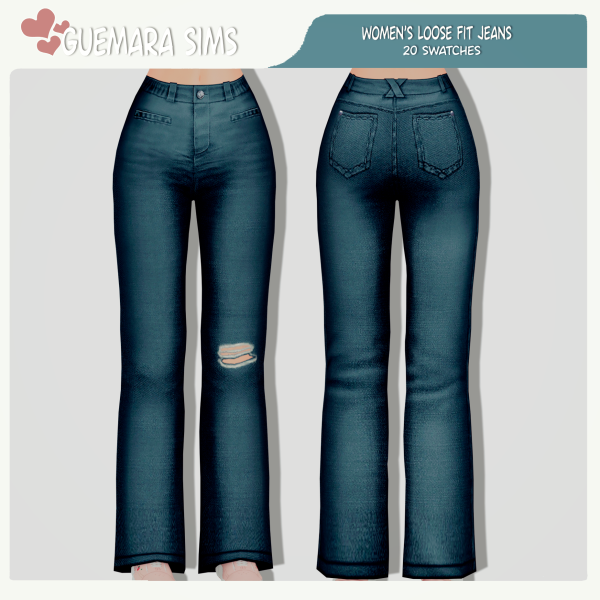 Alpha Women's Loose Fit Jeans (Public now) by simsfinds - The Sims 4 Custom Content