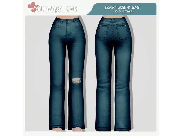 Alpha Women's Loose Fit Jeans (Public now) by guemarasims - The Sims 4 Custom Content