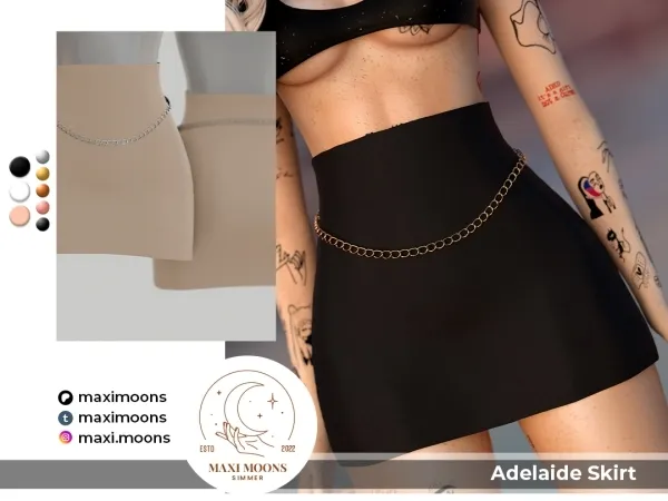 Alpha Adelaide Skirt by maximoons - The Sims 4 Custom Content