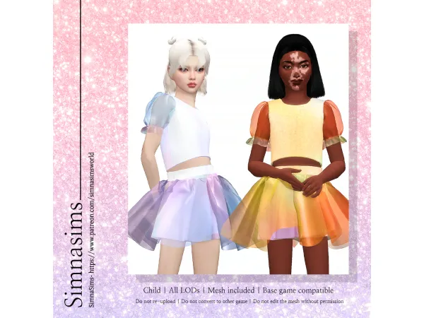 Alpha Aurora Child Dress by simnasimsworld - The Sims 4 Custom Content