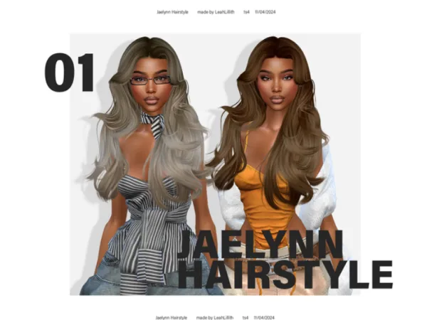 Alpha Jaelyn Hairstyle by LeahLiltih - The Sims 4 Custom Content