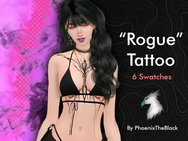 Mix Rogue Tattoo by PhoenixTheBlack - The Sims 4 Custom Content