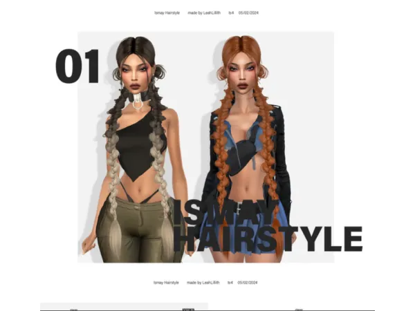 Alpha Ismay Hairstyle by LeahLilith - The Sims 4 Custom Content