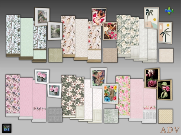 Mix wall floor sets with paintings by artedellavita_mabra - The Sims 4 Custom Content