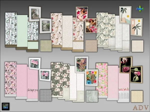 Mix wall floor sets with paintings - The Sims 4 Custom Content