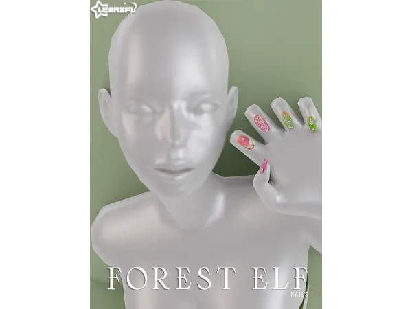 Mix Forest Elf Nails [15 Items] by Learxfl - The Sims 4 Custom Content