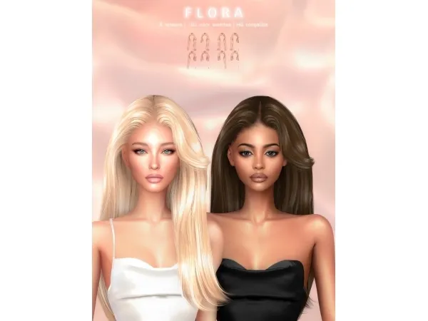 Alpha Flora Hairstyle - The Sims 4 Custom Content