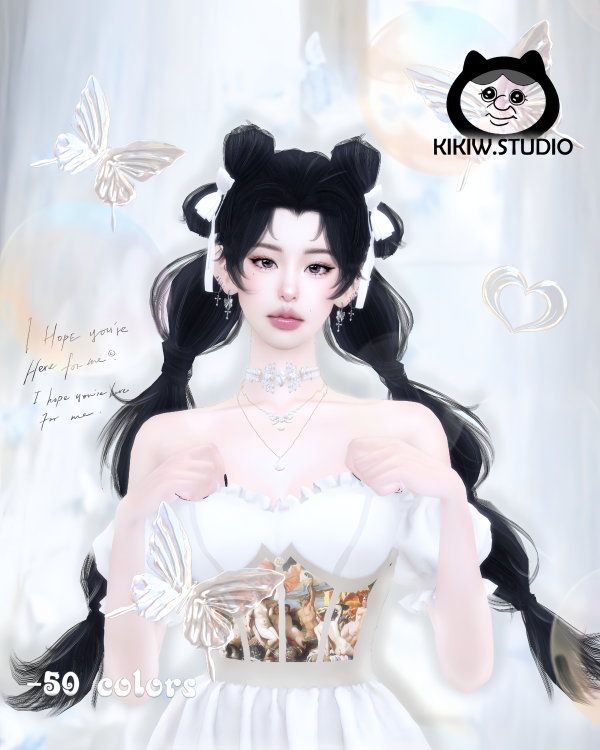 Alpha KIKIWSTUDIO 绮香酥意 HairACC by simsfinds - The Sims 4 Custom Content