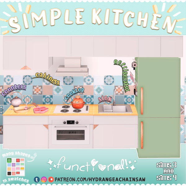 Mix Simple Kitchen by simsfinds - The Sims 4 Custom Content