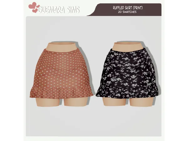 Alpha Ruffled Skirt (Public now) by guemarasims - The Sims 4 Custom Content