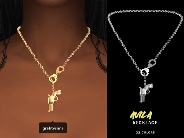 Alpha Avila Necklace by grafity-cc - The Sims 4 Custom Content