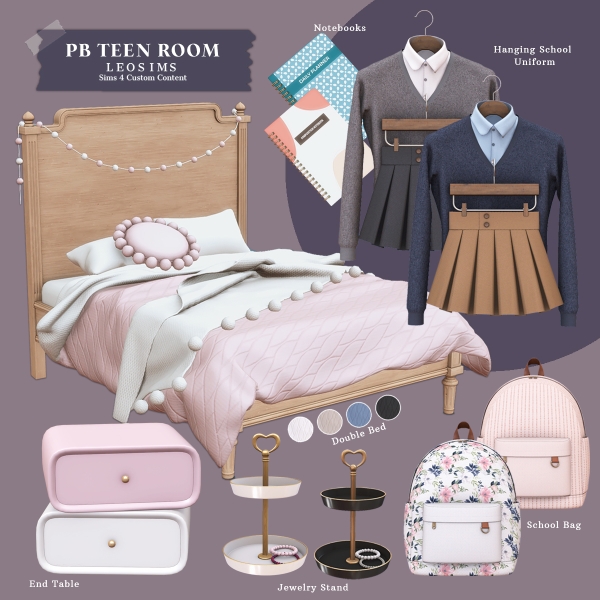 Mix PB Teen Room by leosims4cc - The Sims 4 Custom Content