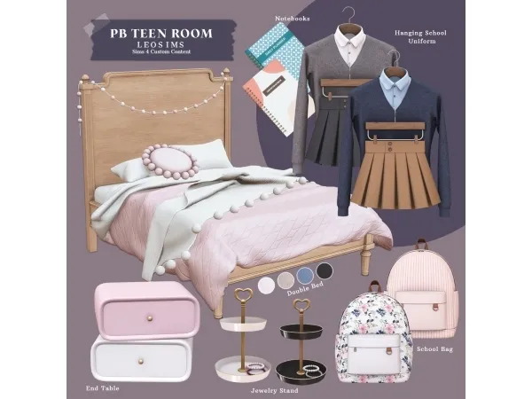 Mix PB Teen Room - The Sims 4 Custom Content