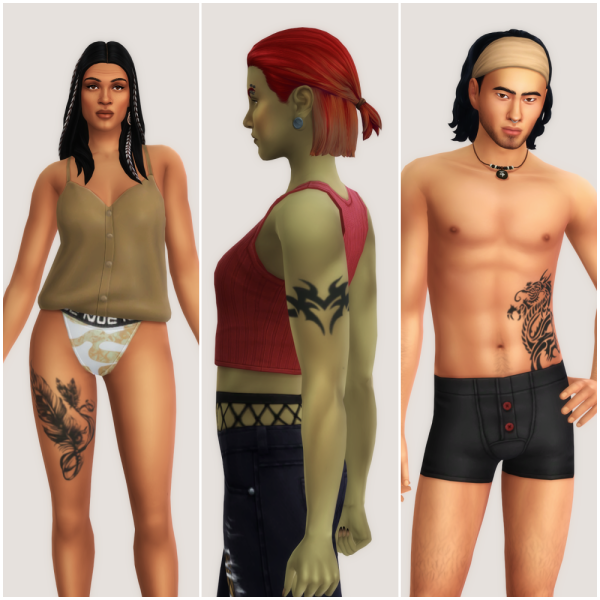 Mix Feather Armband and Dragon Tattoos by simsfinds - The Sims 4 Custom Content