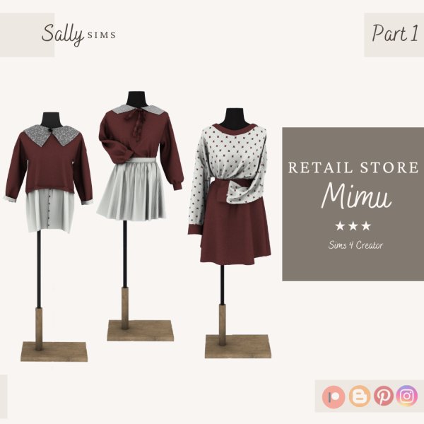 Mix Retail Store Mimu Part 1 by sally4sims - The Sims 4 Custom Content